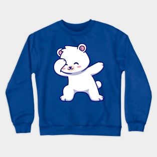 Cute Polar Bear Dabbing Cartoon Crewneck Sweatshirt